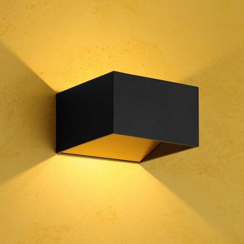 קיר אפ-דאון פריים 7W קוביה שחור/שחור+זהב (2 צבעים)